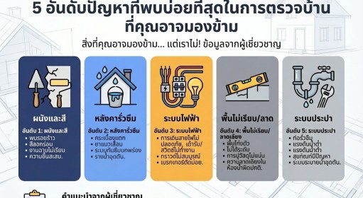 เจาะลึก! 5 อันดับปัญหาที่พบบ่อยที่สุดในการตรวจบ้าน ที่คุณอาจมองข้าม